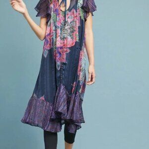 Anthropologie Maeve Loren Sheer Midi Dress, Size Large